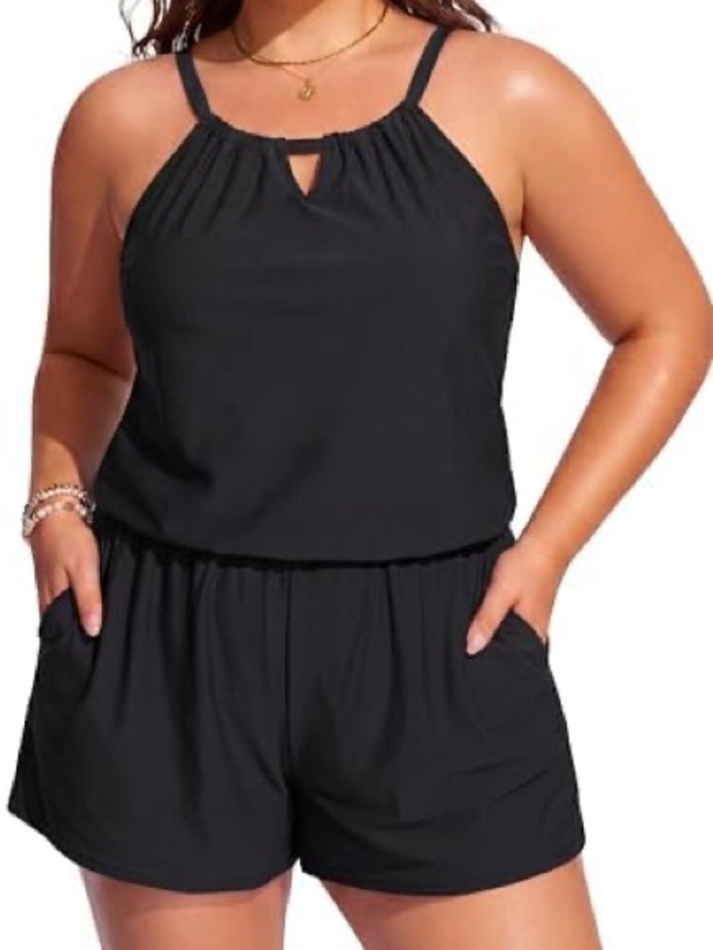 Black Romper Bathing Suit. Size 22